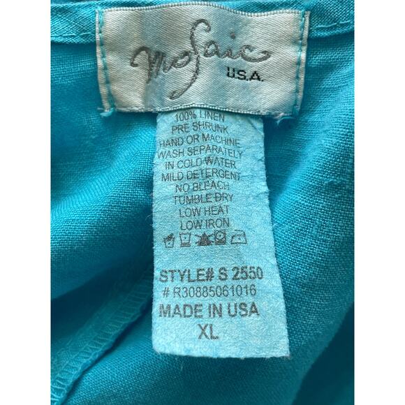 Mosaic USA Turquoise Faux Layer Hem Lagenlook Pullover Tunic Size XL - Picture 5 of 7